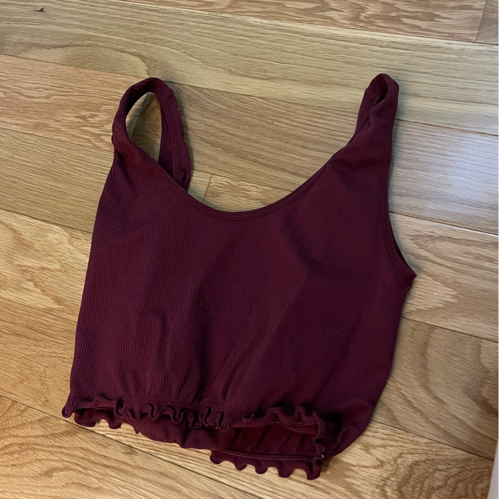 Women's Burgundy Crop Top